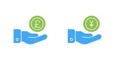 Pound and Yen Icon vector