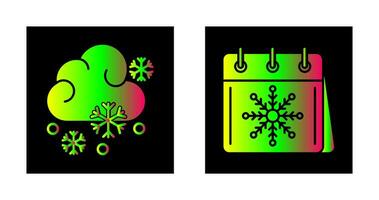 Snowy and Calender Icon vector