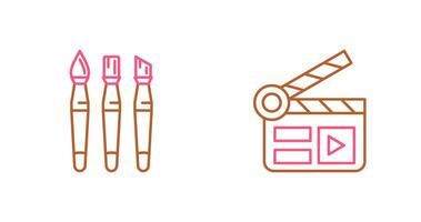 Brushes and Clapper Board Icon vector