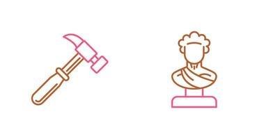 Hammer and Statue Icon vector