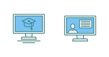 Online Course and distance Icon vector