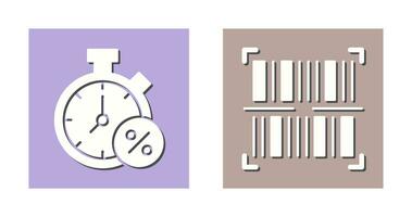 Timer and BarCode Icon vector