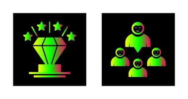 Diamond and Group Icon vector