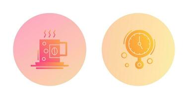 Coffee Cup and Wall Clock Icon vector