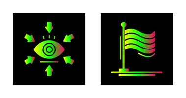 visualización y bandera icono vector