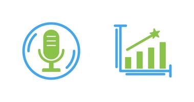 Microphone and Line Bars Icon vector