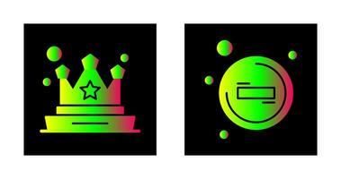 Crown and Remove Icon vector