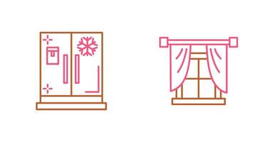 ventana y refrigerador icono vector