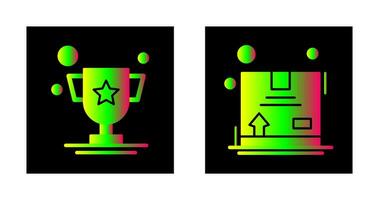 Trophy and Box Icon vector