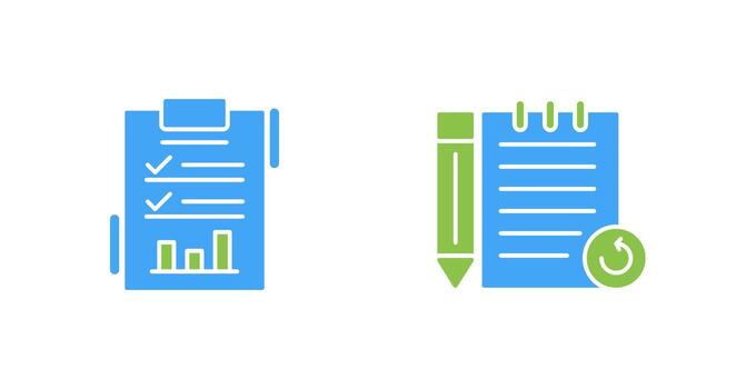 Report List and Rechecked Notes Icon vector