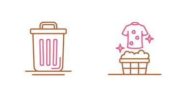 Trash Can and Laundary Icon vector