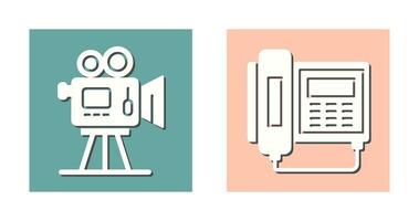 Movie camera and Telephone Icon vector