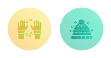 Winter Gloves and Winter Hat Icon vector