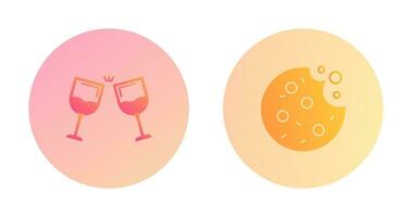 Wine and Cookie Icon vector