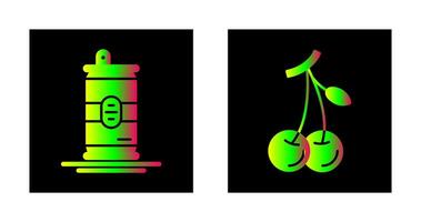 Beer Can and Cherries Icon vector