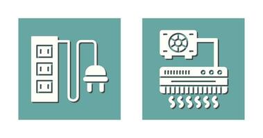 Power Socket and Air Conditioner Icon vector