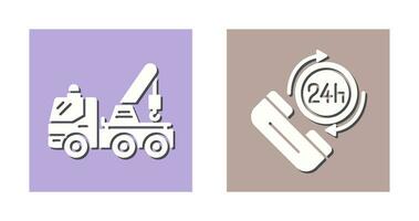 Crane and 24h Icon vector