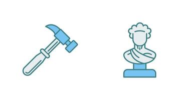 Hammer and Statue Icon vector