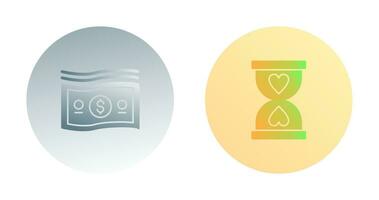 Dollar and Hourglass Icon vector