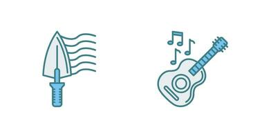 Trowel and Guitar Icon vector