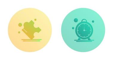 Puzzle and Stop Watch Icon vector