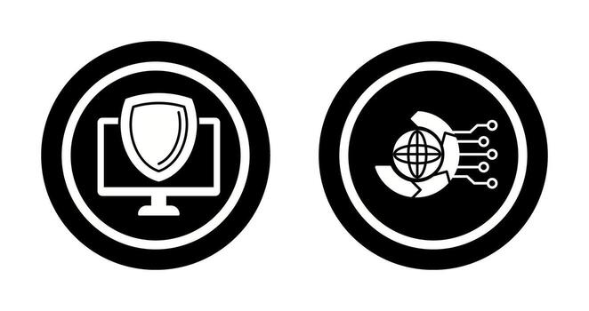 Shield and Internet Icon vector