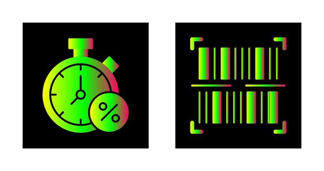Timer and BarCode Icon vector