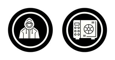 Safe Box and  Hacker Icon vector