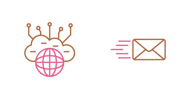 Computing Cloud and Mail Icon vector