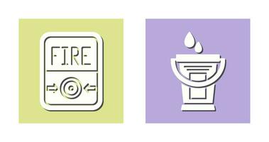 Fire Button and Water Bucket Icon vector