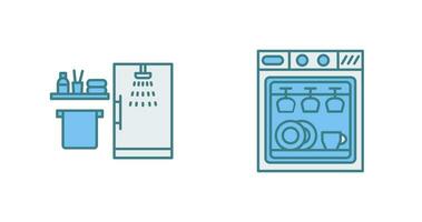 Shower and Dishwasher Icon vector