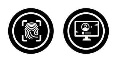 Log and Finger Print Icon vector