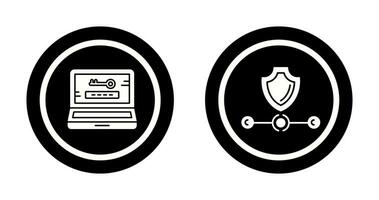 contraseña y vpn icono vector