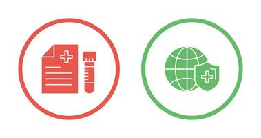 Blood Test and global Icon vector