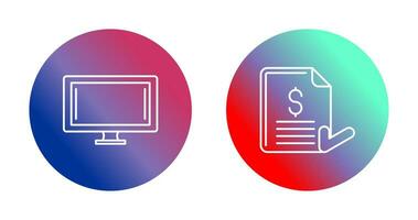 Monitor and Invoice Icon vector