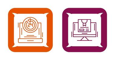 24h Support and New Lable Icon vector