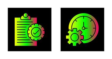 Check List and Time Setting Icon vector