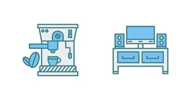 Coffee Machine and Television Icon vector