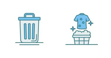 Trash Can and Laundary Icon vector