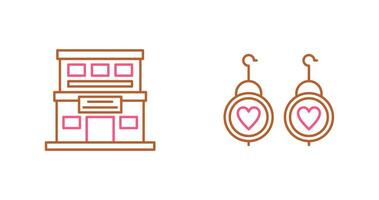 Hotel and Earring Icon vector