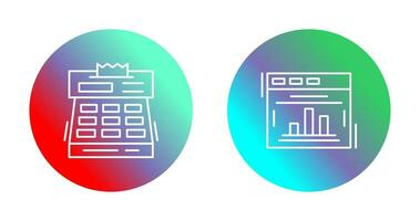 Estadísticas y revisa icono vector