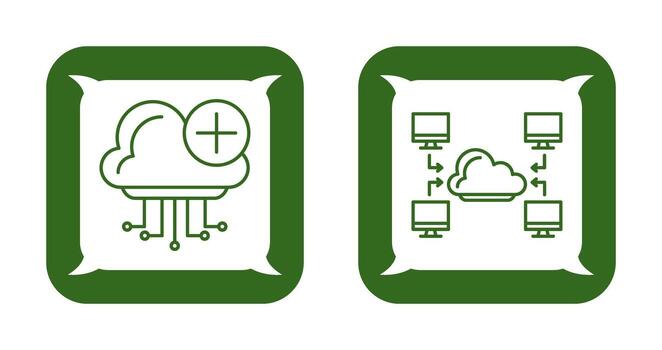 Cloud Computing and Computer  Icon vector