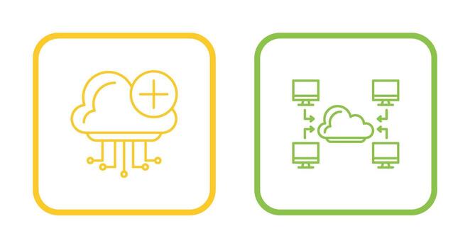 Cloud Computing and Computer  Icon vector