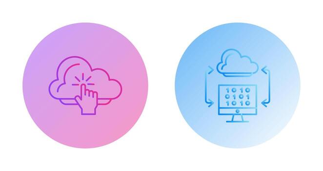 nube informática y nube codificación icono vector