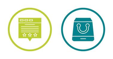 Review and Shopping Bag Icon vector