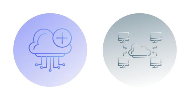Cloud Computing and Computer  Icon vector