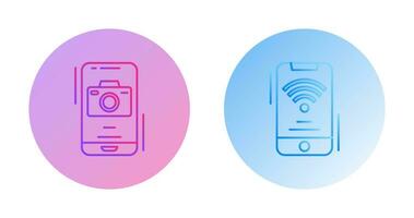 Camera and Wifi Signal Icon vector