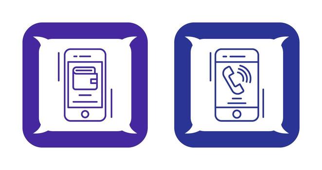 E wallet and Incoming Call Icon vector