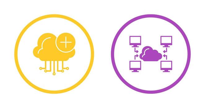 Cloud Computing and Computer  Icon vector