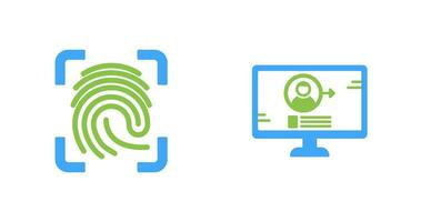 Log and Finger Print Icon vector